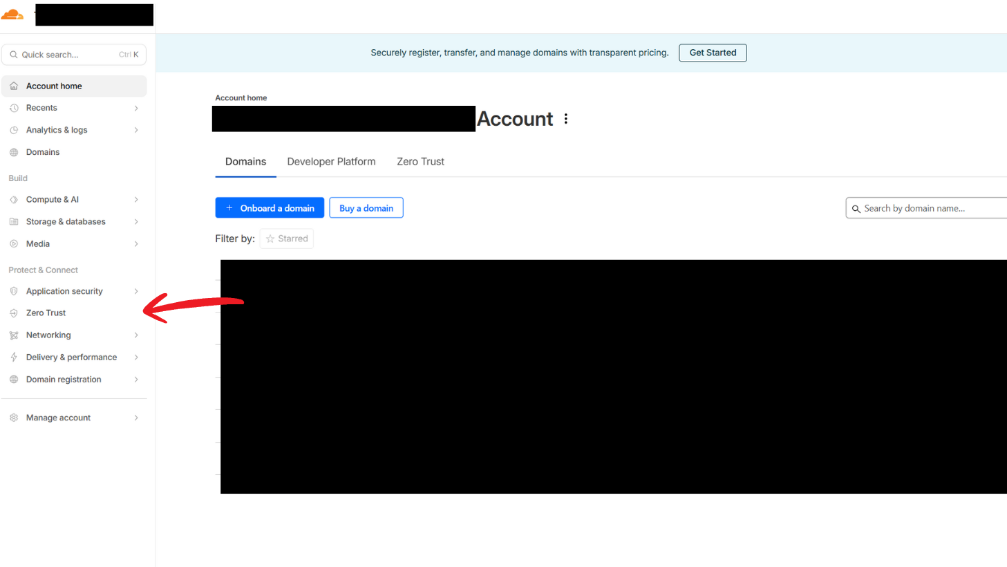 Cloudflare Dashboard Page