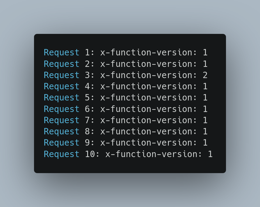 Canary traffic split response